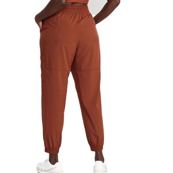 Old Navy Extra High-Waisted StretchTech Rust Cargo Jogger Gym Pants size Small - Picture 3 of 14